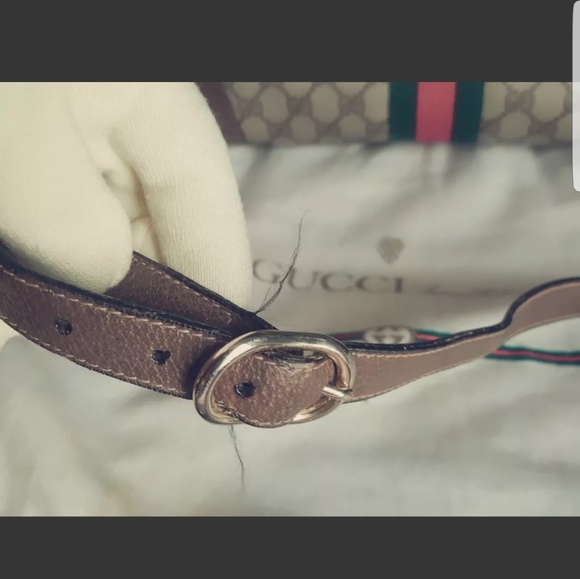 Gucci messenger vintage bag. Green red strips - Picture 4 of 8